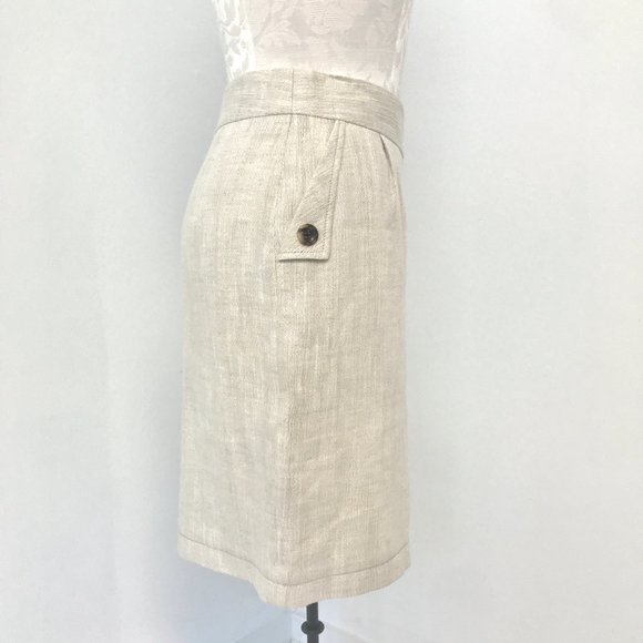 Jenni Kayne Silk Linen Pencil Skirt - Picture 3 of 11